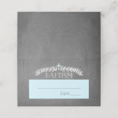 Elegant Laurels Blauw | Doopsel Plaatskaart Plaatskaartje (Buitenkant ongevouwen)