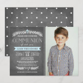 Elegant Laurels Blue | Uitnodiging van de Gemeensc (Voorkant / Achterkant)