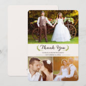 Elegant Laurels Wedding Hartelijk dank voor uw fot Bedankkaart (Voorkant / Achterkant)