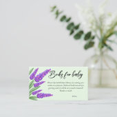 Elegant lavanda Script Books for Baby shower Enclo Informatiekaartje (Staand voorkant)