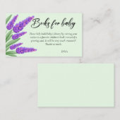 Elegant lavanda Script Books for Baby shower Enclo Informatiekaartje (Voorkant / Achterkant)