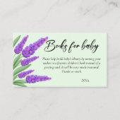 Elegant lavanda Script Books for Baby shower Enclo Informatiekaartje (Voorkant)