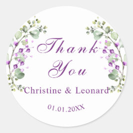 Elegant Lavander Flowers Weddenschap Hartelijk dan Ronde Sticker