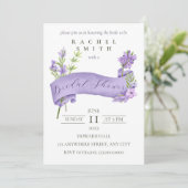Elegant Lavendar Bridal Shower Invitation Kaart (Staand voorkant)