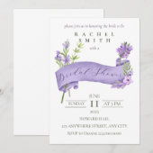 Elegant Lavendar Bridal Shower Invitation Kaart (Voorkant / Achterkant)