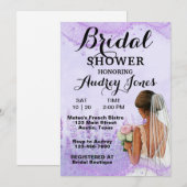 Elegant Lavendar Bridal Shower Invitation Kaart (Voorkant / Achterkant)