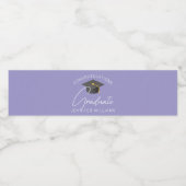 Elegant Lavendel Aangepaste Afstudeerfeest Waterfles Etiket (Enkel label)