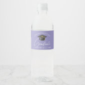 Elegant Lavendel Aangepaste Afstudeerfeest Waterfles Etiket (Voorkant)