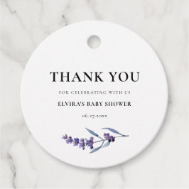 Elegant Lavendel Baby shower Dank u Bedankjes Labels