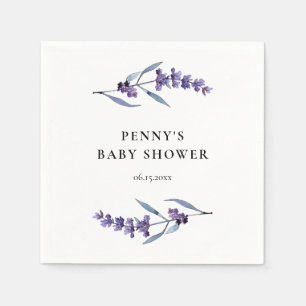 Elegant lavendel Baby shower Servet