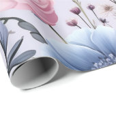 Elegant Lavendel Blauw Wit Bloemtuin Bloemen Cadeaupapier (Rol Hoek)