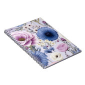 Elegant Lavendel Blauw Wit Bloemtuin Bloemen Notitieboek (Rechterzijde)