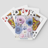 Elegant Lavendel Blauw Wit Bloemtuin Bloemen Pokerkaarten (Achterkant)