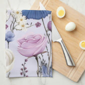 Elegant Lavendel Blauw Wit Bloemtuin Bloemen Theedoek (Quarter Fold)