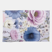 Elegant Lavendel Blauw Wit Bloemtuin Bloemen Theedoek (Horizontaal)