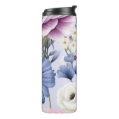 Elegant Lavendel Blauw Wit Bloemtuin Bloemen Thermosbeker (Gedraaid links)
