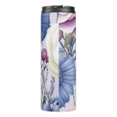 Elegant Lavendel Blauw Wit Bloemtuin Bloemen Thermosbeker (Achterkant)
