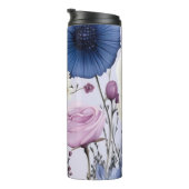 Elegant Lavendel Blauw Wit Bloemtuin Bloemen Thermosbeker (Geroteerd rechts)