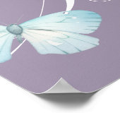 Elegant Lavendel Blauwgroen Vlinder Vrijgezellenfe Poster (Hoek)