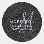 Elegant Lavendel Bloem Motief Retouradres Ronde Sticker (Voorkant)