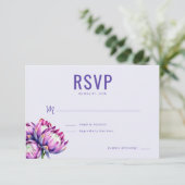 Elegant Lavendel Bloem RSVP Kaartje (Staand voorkant)