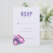 Elegant Lavendel Bloem RSVP Kaartje (Staand voorkant)
