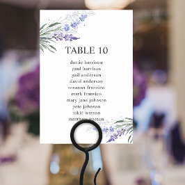 Elegant Lavendel Bloem Tafel Nummer Zitplaats Char Kaart