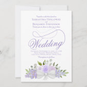 Elegant Lavendel Bloemen Boeket QR Code Bruiloft Kaart (Voorkant)