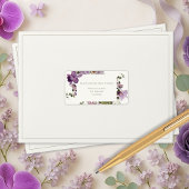 Elegant Lavendel Bloemen Bruiloft Retouradres Etiket