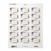 Elegant Lavendel Bloemen Bruiloft Retouradres Etiket (Full Sheet)