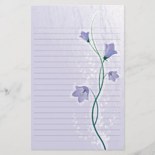 Elegant lavendel bloemig bruiloftspapier met lijnt briefpapier