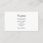 Elegant lavendel botanisch groen visitekaartje (Achterkant)