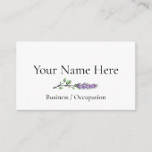 Elegant lavendel botanisch groen visitekaartje (Voorkant)