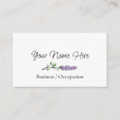 Elegant lavendel botanisch groen visitekaartje (Voorkant)