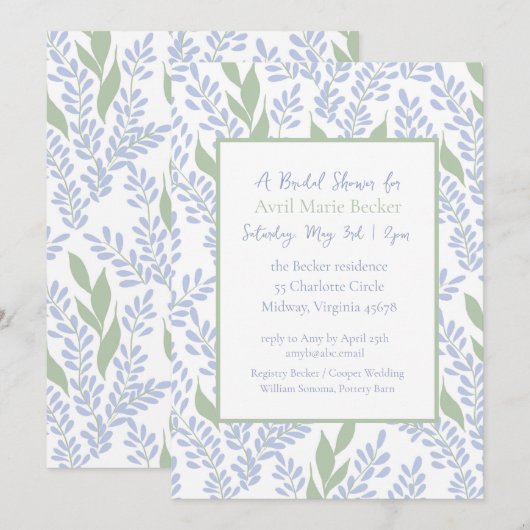 Elegant Lavendel Botanisch Vrijgezellenfeest Kaart (Voorkant / Achterkant)