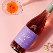 Elegant Lavendel Bruiloft Mousserende Wijn Label Sparkling Wijnetiket