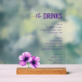 Elegant Lavendel Drankkaart Sign Acryl Bord (Neutraal)