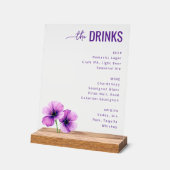 Elegant Lavendel Drankkaart Sign Acryl Bord (Hoek)