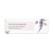 Elegant Lavendel Eucalyptus Bladeren Retouradres Etiket (Voorkant)