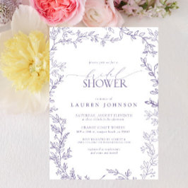 Elegant Lavendel Floral Leaf Vrijgezellenfeest Kaart