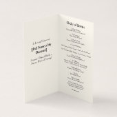 Elegant Lavendel Funeral Order of Service-programm Kaart (Binnen)