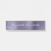 Elegant Lavendel Geborsteld Metaal Handgeschrift Deurbordje (Voorkant)