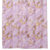 Elegant Lavendel Goud Marmer Douchegordijn (Voorkant)