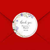 Elegant Lavendel Greenary Wedding Dank u Ronde Sticker