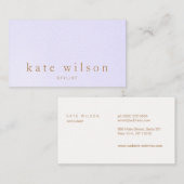 Elegant Lavendel Leder Professioneel Visitekaartje (Voorkant / Achterkant)