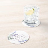 Elegant Lavendel Liefde en Dank Trouw Geschenk Ronde Kartonnen Onderzetter (Insitu)