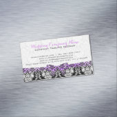 Elegant Lavendel Lint Zwart & Wit Damasks 2 Visitekaartje Magneet (Voorbeeld)