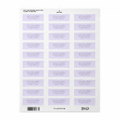 Elegant Lavendel Minimalistisch Etiket (Full Sheet)