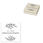 Elegant Lavendel Modern Botanisch Ex Libris Boek Rubberstempel (Gestempeld)