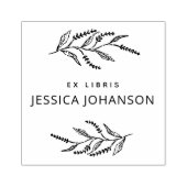 Elegant Lavendel Modern Botanisch Ex Libris Boek Rubberstempel (Afrduk)